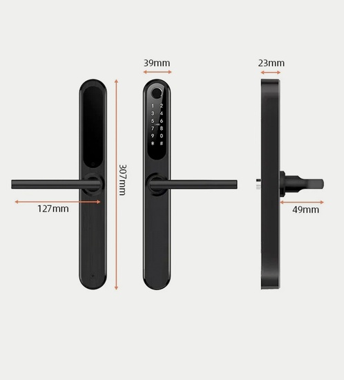 Smart Lock - Aluminium Doors With installation- Black