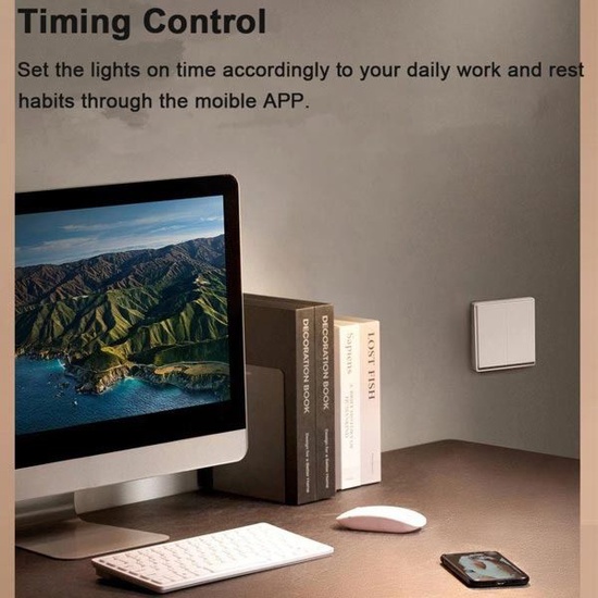 SMART WALL SWITCH H1 NO NEUTRAL 2 ROCKER