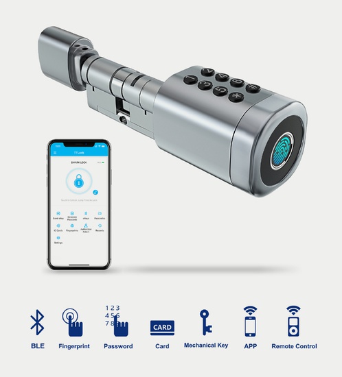 Cylindrical Smart Lock - Aluminium Doors With installation