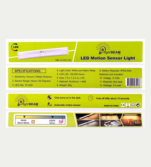 LED 4 PCS Motion sensor light + 16 batteries