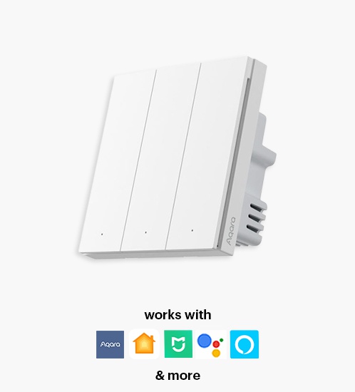 Aqara Smart Wall Switch H1(No Neutral, Triple rocker) - with installation