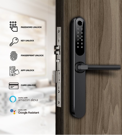 Smart Lock - Aluminium Doors With installation- Black