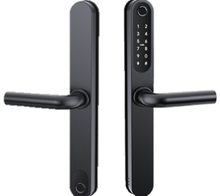 Double finger Smart Lock - Aluminium Doors With installation- Black